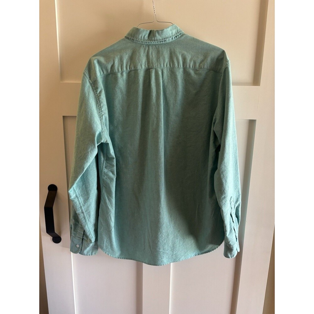 J.Crew Flex Oxford Button Down Shirt Men’s XL 17–17.5 Green Stretch Long Sleeve - Picture 3 of 7
